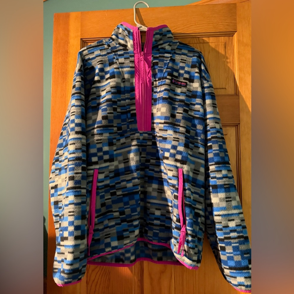 Columbia Blue and Pink Patterned Pullover